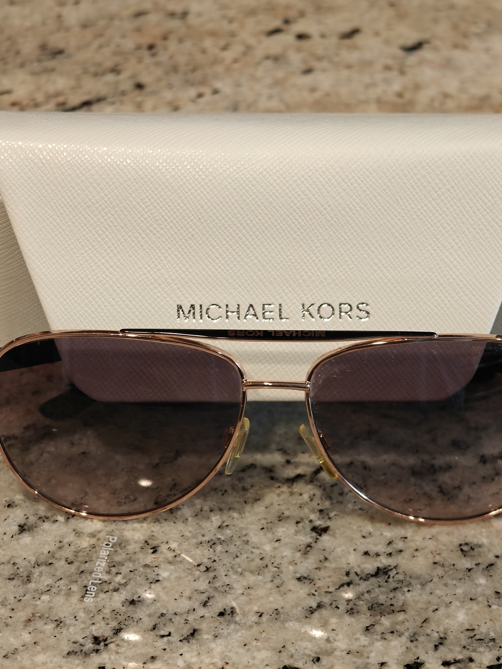 Michael Kors Women's Gold Frame Aviator Style Sunglasses